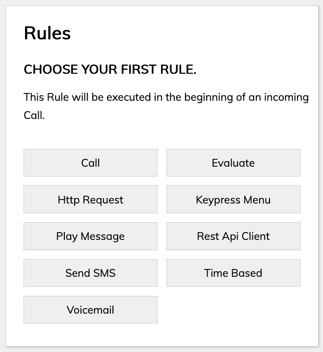 Call rule select Call rule select